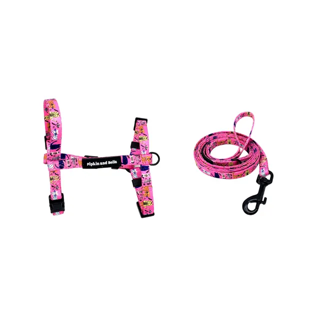 Cat Harness and Lead Set: Pink Purrfect Catitude ~ Small