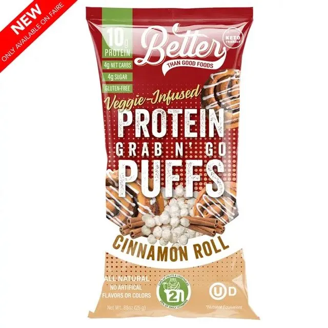 BTG Breakfast Protein Puffs - Cinnamon Roll 8pk
