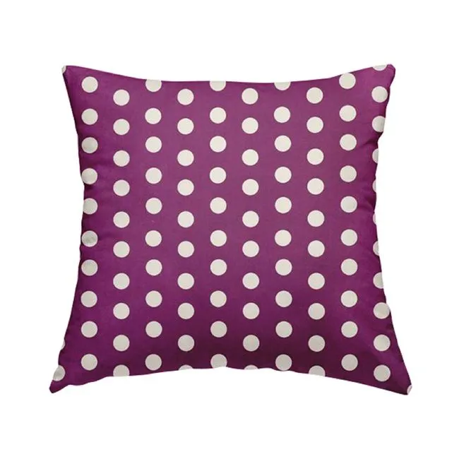 Velvet Fabric Spotted Purple White Pattern Cushions Piped Finish Handmade To Order-Rectangle