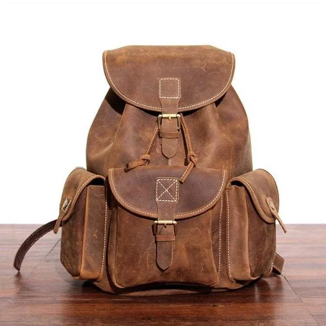 The Asmund Backpack | Genuine Leather Rucksack - Brown