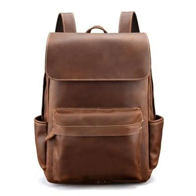 The Helka Backpack | Genuine Vintage Leather Backpack - Brown