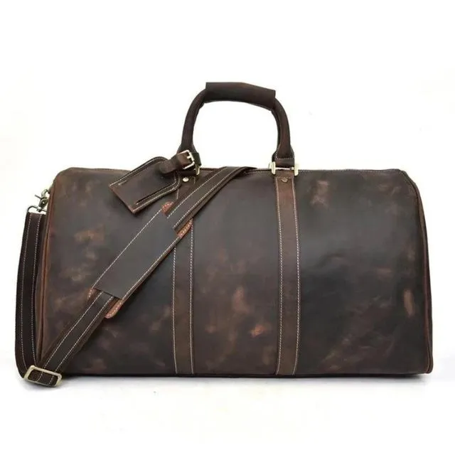 The Bjarke Weekender | Handcrafted Leather Duffle Bag - Dark Brown