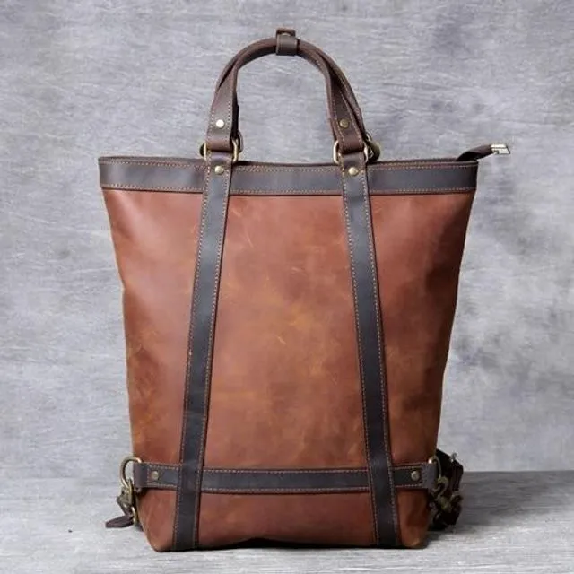 The Icarus | Handmade Vintage Leather Backpack - Brown