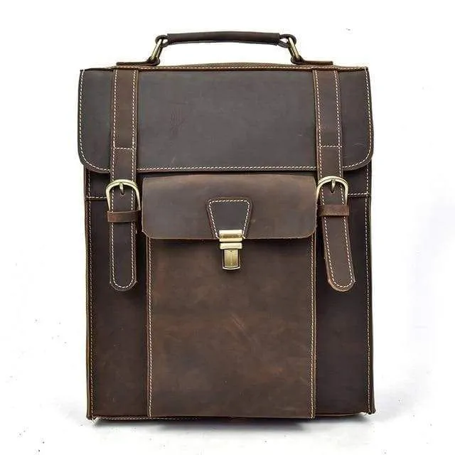 The Vali Backpack | Handmade Vintage Leather - Dark brown