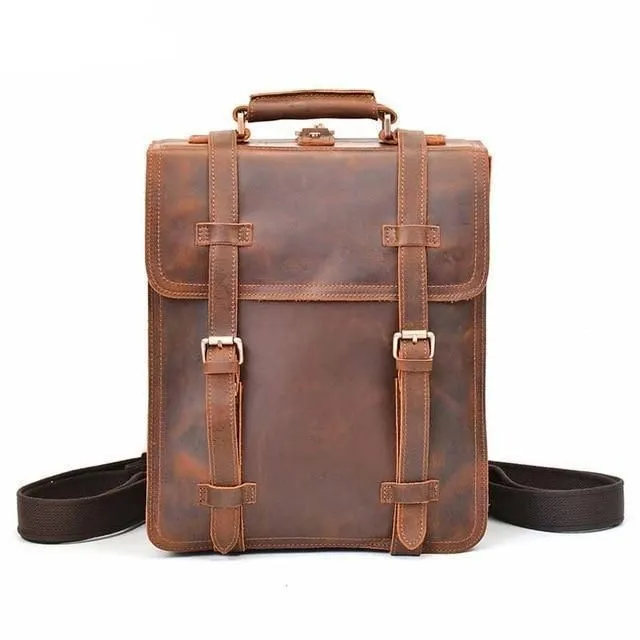 The Garth Backpack | Vintage Leather Backpack - Brown