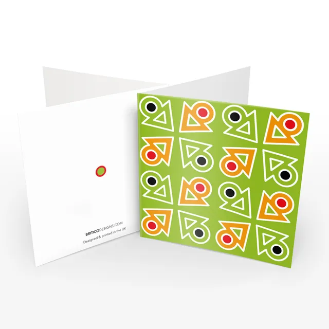 Greeting Card • Arrow • Green, Orange, Red • Pack of 5