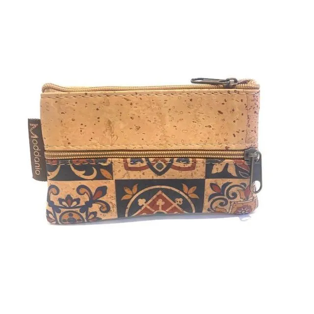 Cork Coin Purse and Small Coin Pouch in Tapestry Pattern