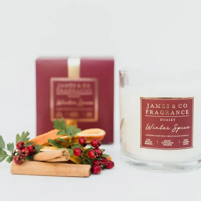 Winter Spice 2 Wick Glass Candle