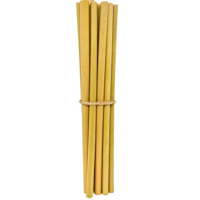 6 Bamboo Straws | 19 cm | Washable & Reusable