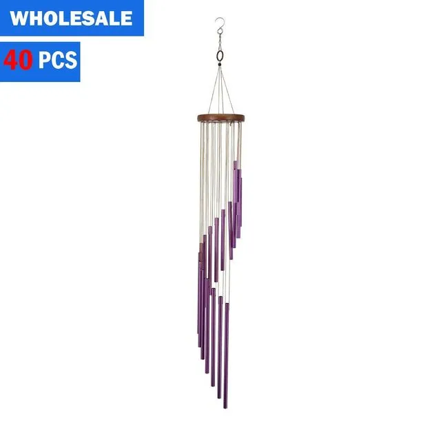 Wholesale-Spiral Series Wind Chimes- 35 Inch Purple-40 PCS/Case