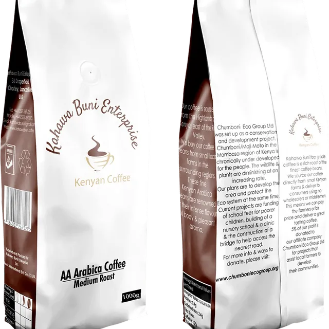AA grade 100% Arabica Kenyan Coffee, course ground 1000g