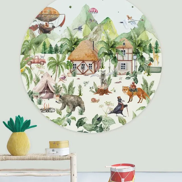 Creative Lab Amsterdam Magical Village Wallpaper circle 120 cm diameter