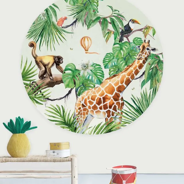 Creative Lab Amsterdam Monkey Jungle Wallpaper circle 142,5 cm diameter