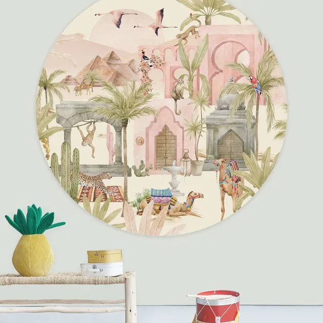 Creative Lab Amsterdam Pink City Wallpaper circle 120 cm diameter