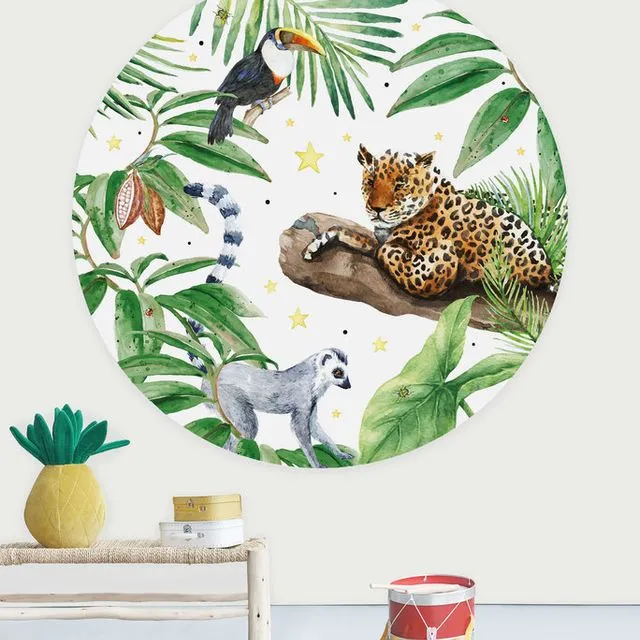 Creative Lab Amsterdam Tiger Jungle Wallpaper circle 142,5 cm diameter