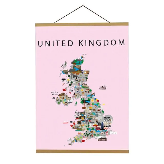 Map of United Kingdom Pink