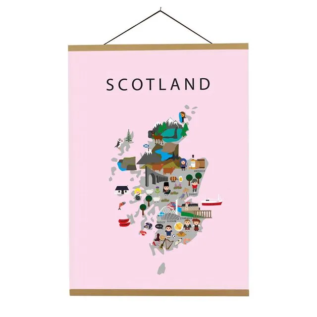 Map of Scotland Pink