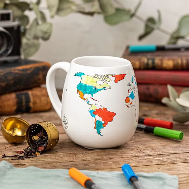 World Map Colour In Mug