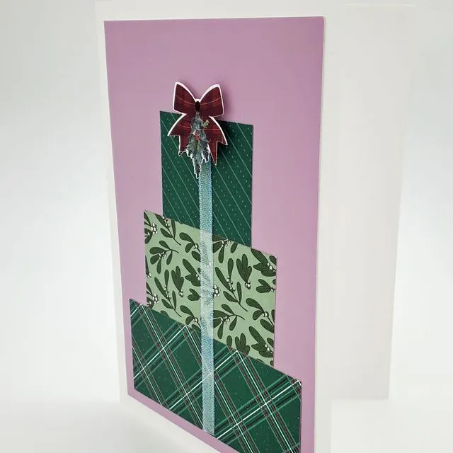 Set of 6 Handmade Christmas Cards Merry Christmas Inside