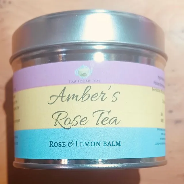 Amber’s Rose Tea Tin - Organic Loose Leaf Herbal Tea, Relaxing & Nourishing for the Mind & Body