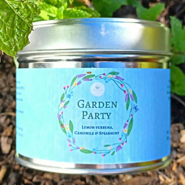 Garden Party Tea Tin - Organic Loose Leaf Herbal Tea, Relaxing & Refreshing for the Mind & Body