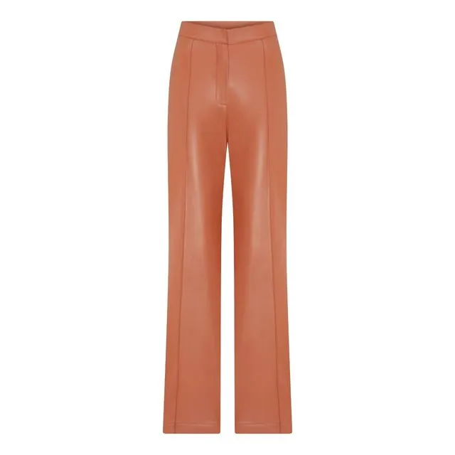 Alba vegan leather trouser - Brown
