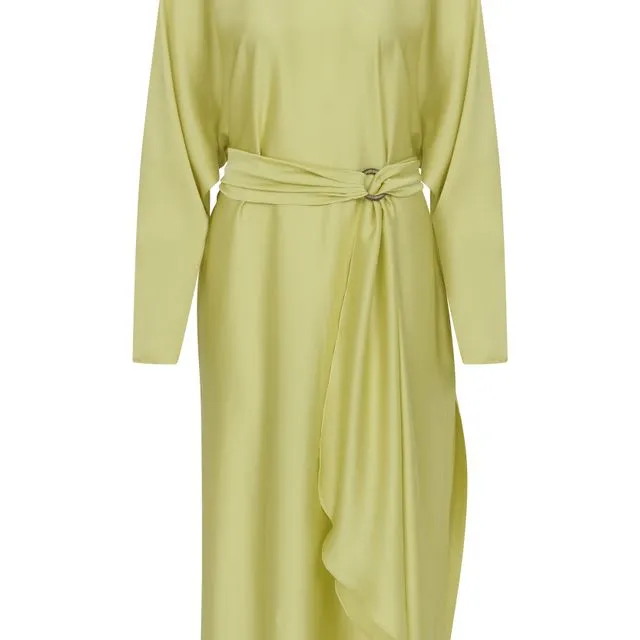 Ramel Satin Dress - Lime