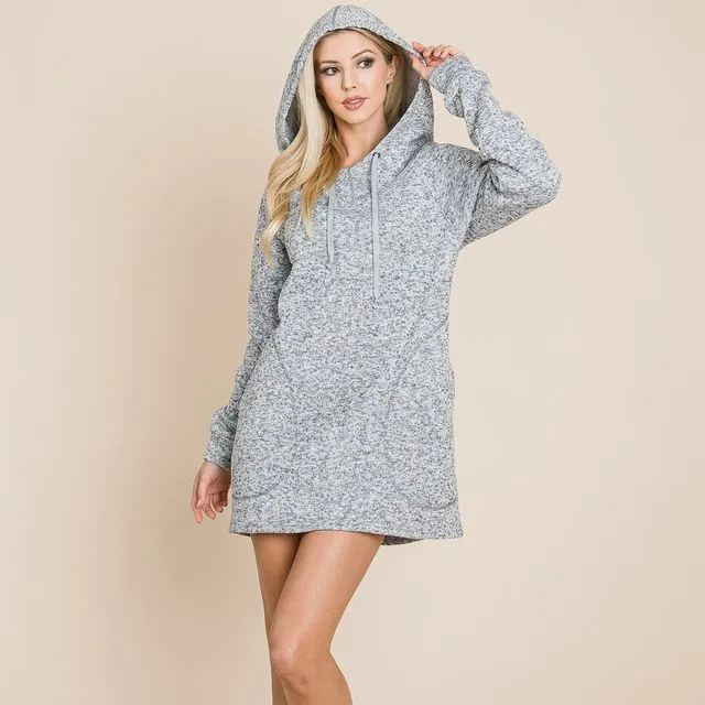 Fleece Hoodie Tunic Dress Pullover Sweatshirt, SML(2-2-2)/1Pack