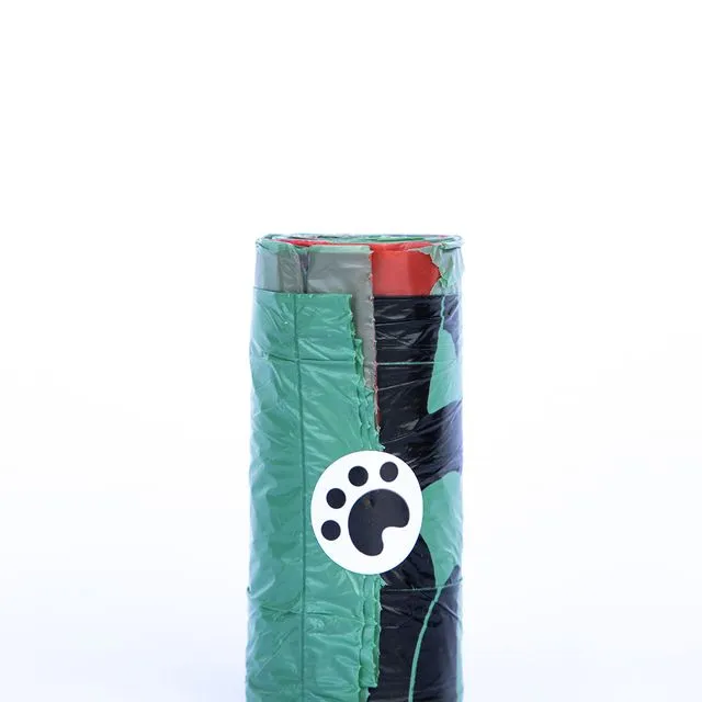 Biodegradable Drawstring Closure Dog Poop Bag Roll Of 15 bags