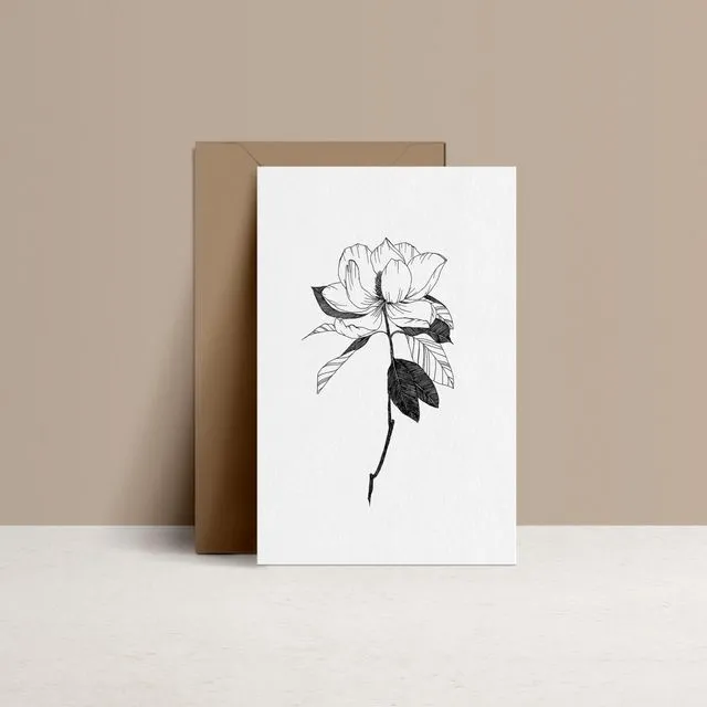 Magnolia - Greeding card and kraft envelope