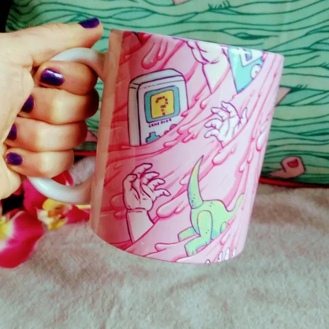 Ceramic Mug 90s Nostalgia, Toys and Slime | Surreal art in your Cup