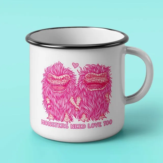 Enamel Mug Monsters need love too, inspired by The Critters and 90s horror lovers