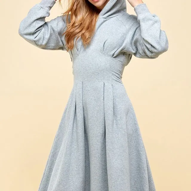 Long Sleeve Hoodie Mid Length Dress