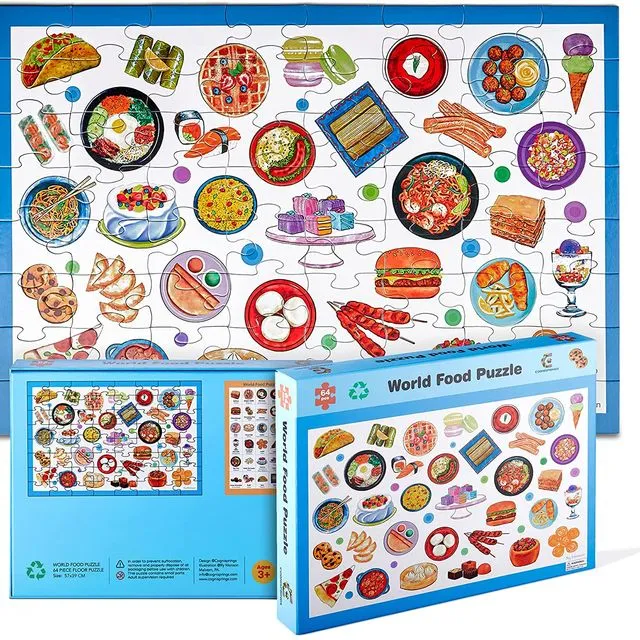 Jigsaw Puzzle-Children's 64 Pieces World Food puzzle