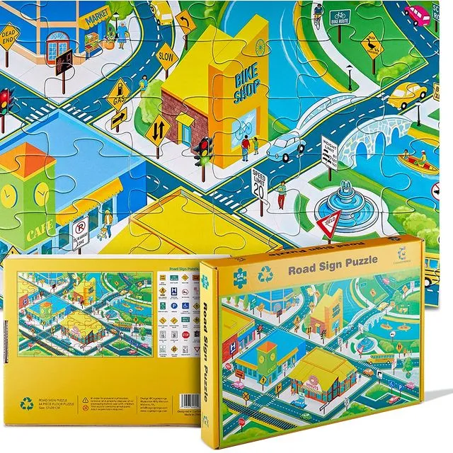 Jigsaw Puzzle-Children's 64 Pieces Road sign puzzle