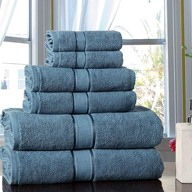 6 Piece 600 Gsm Towel Set - BLUE