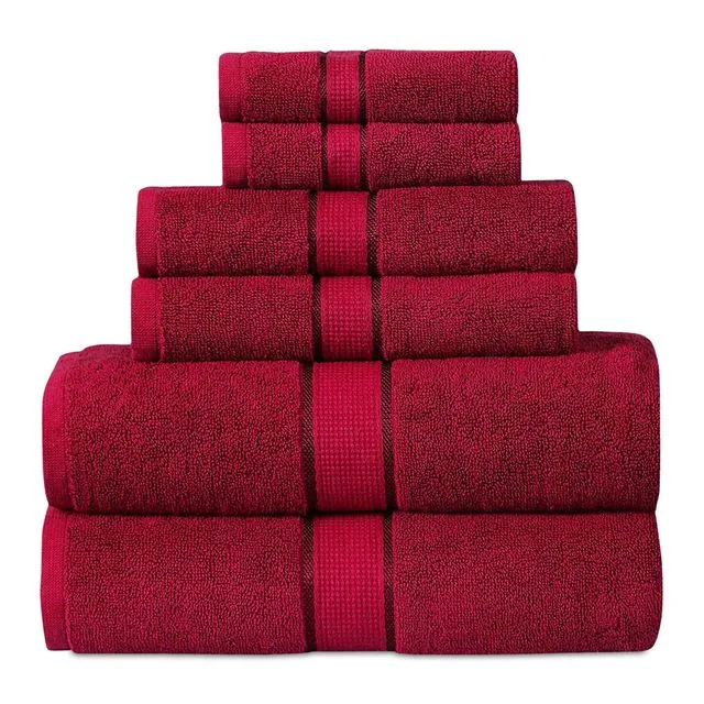 6 Piece 600 Gsm Towel Set - RED