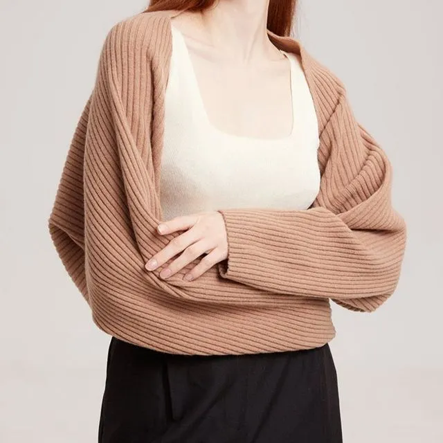 Sokach Knitted Wool Sweater - TAN (ONE SIZE)