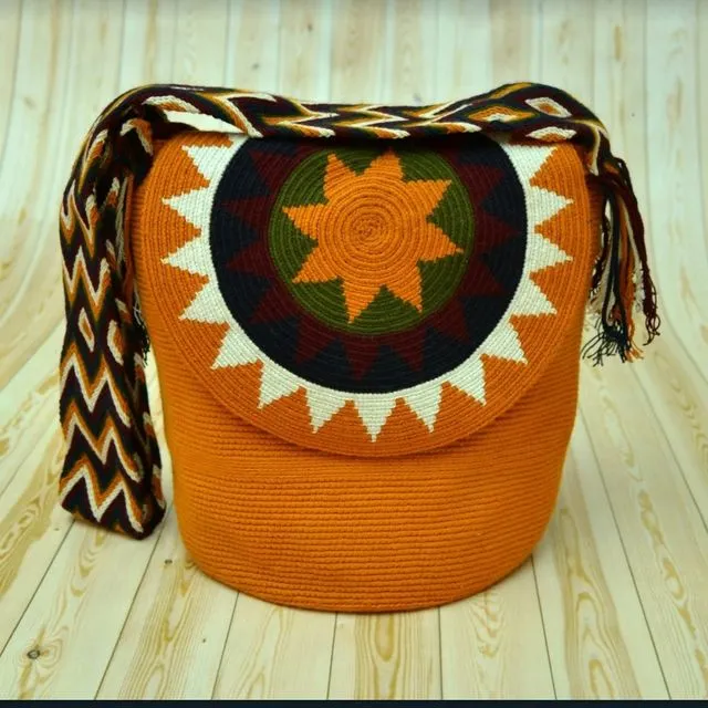 Colored Hand Knitted Wayuu Bucket Bag