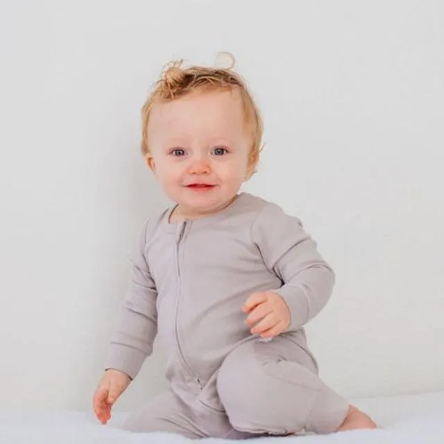 Organic Baby Romper/Jumpsuit (Grey): Unisex (GOTS Certified)
