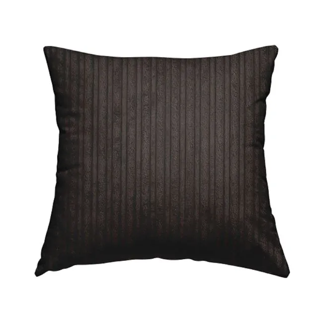 Polyester Fabric Corduroy Chocolate Brown Plain Cushions Piped Finish Handmade To Order-Medium