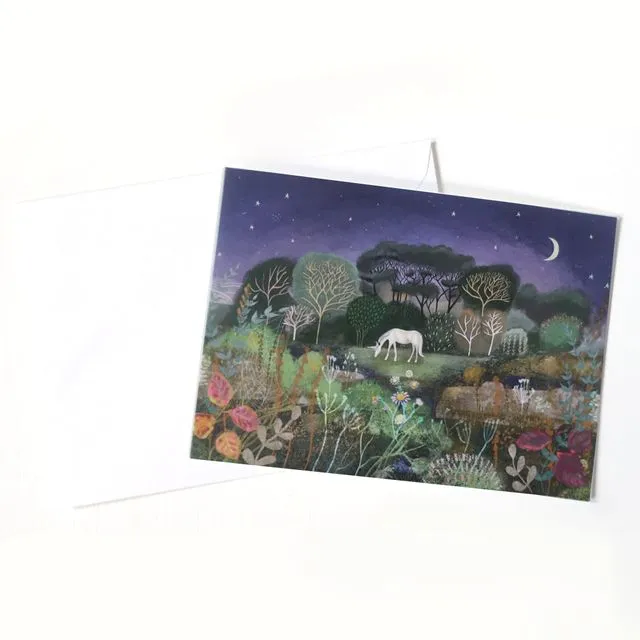 Unicorn field greeting card