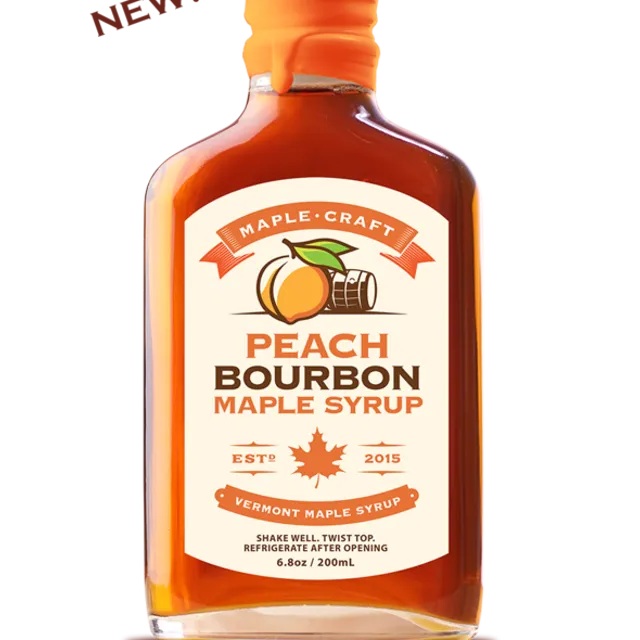 Peach Bourbon Maple Syrup 200ml - Pack of 12