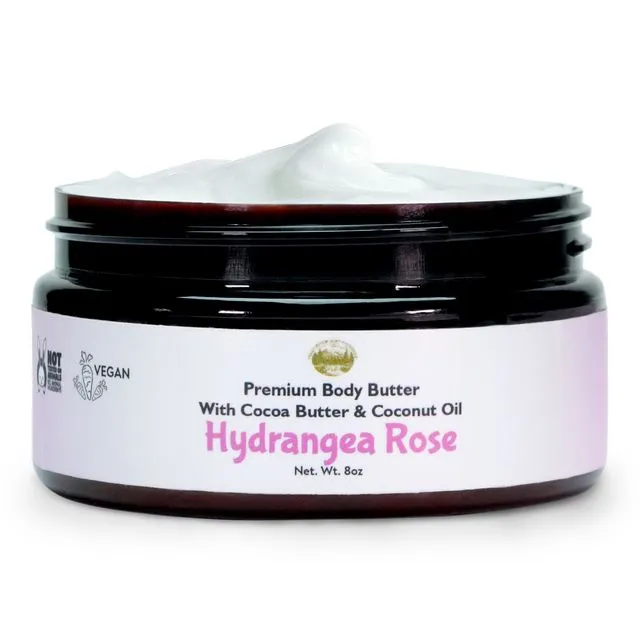 Hydrangea Rose - Body Butter - 8oz with Natural Essential Oils- Case of 12