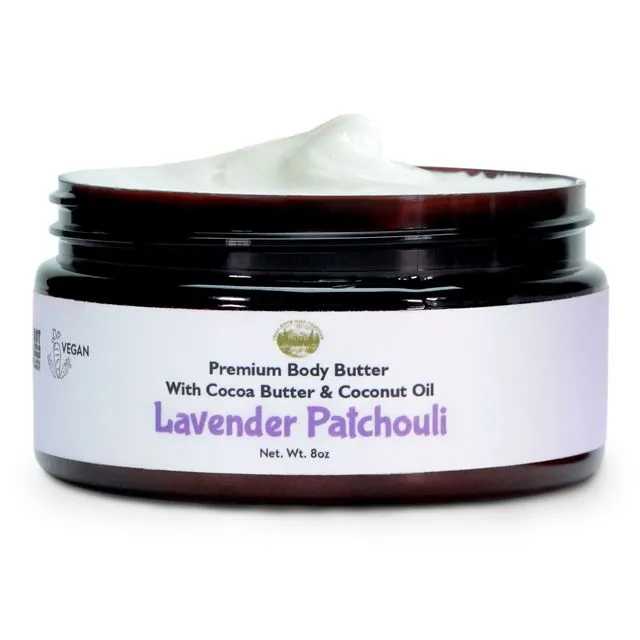 Lavender Patchouli - Body Butter - 8oz with Natural Essential Oils- Case of 12