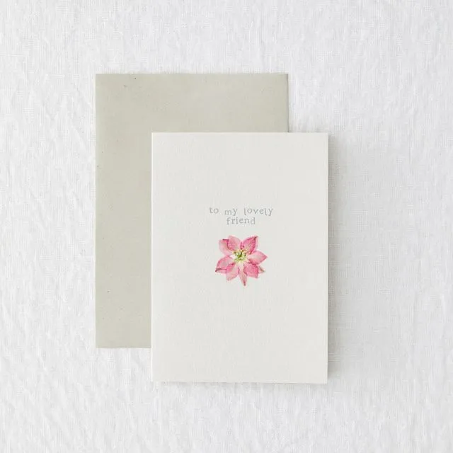 Lovely Friend Dried Flower Greeting Card