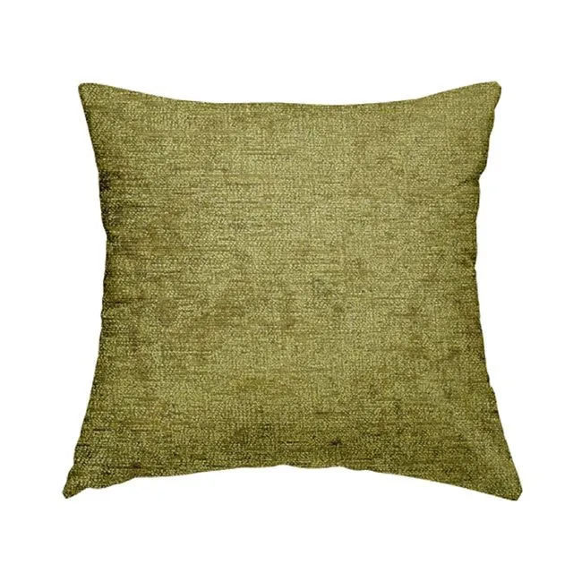 Polyester Fabric Softy Shiny Lime Green Plain Cushions Piped Finish Handmade To Order-Medium