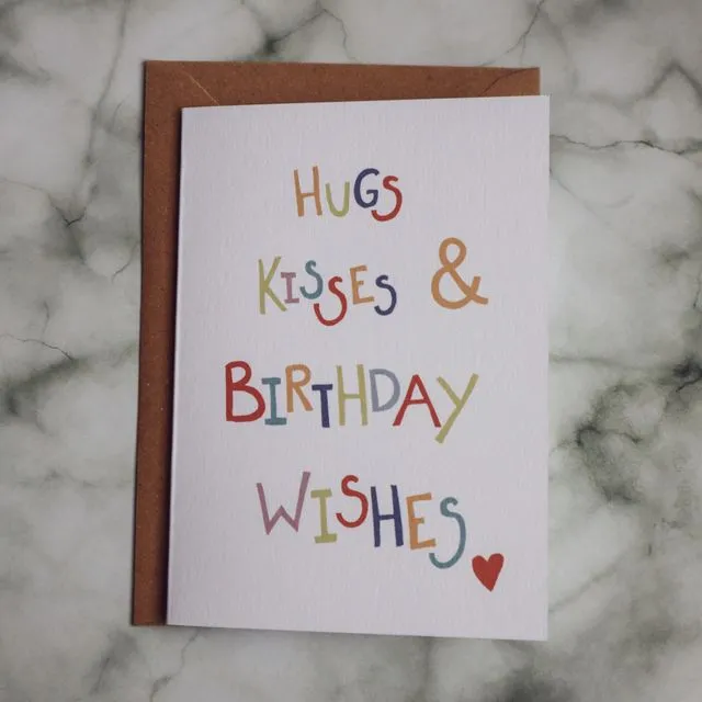 Hugs and Kisses Birthday Card