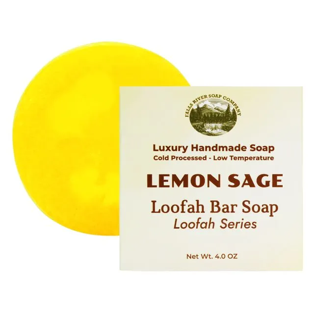 Lemon Sage - Natural Luffa Soap Bar - Case of 12