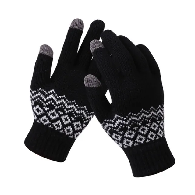 Gebreide handschoenen | wollen handschoenen | Diverse kleuren - Zwart